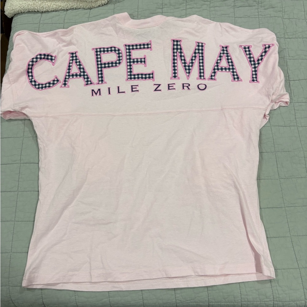 West Trend Cape May NJ Oversized Spirit Jersey Pink Blue Gingham Size Small